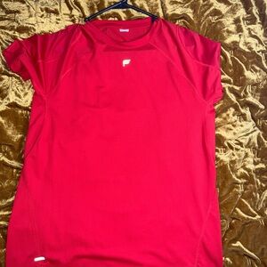Fabletics Red Short Sleeve Tee